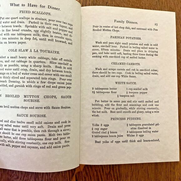 1905 Fannie Farmer What To Have For Dinner 1970 Reprint Cookbook - Picture 7 of 10